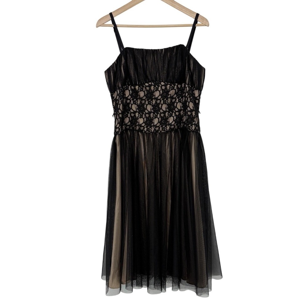 WHBM Tulle & Lace Cocktail Dress Size 12 Witchy Whimsigoth Dark Romantic Fairy‎